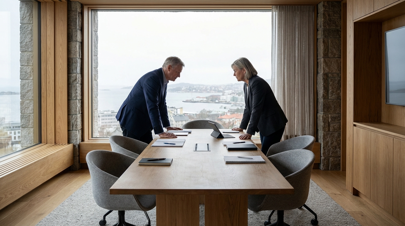 Nordic executive setting focused on transformation and direction